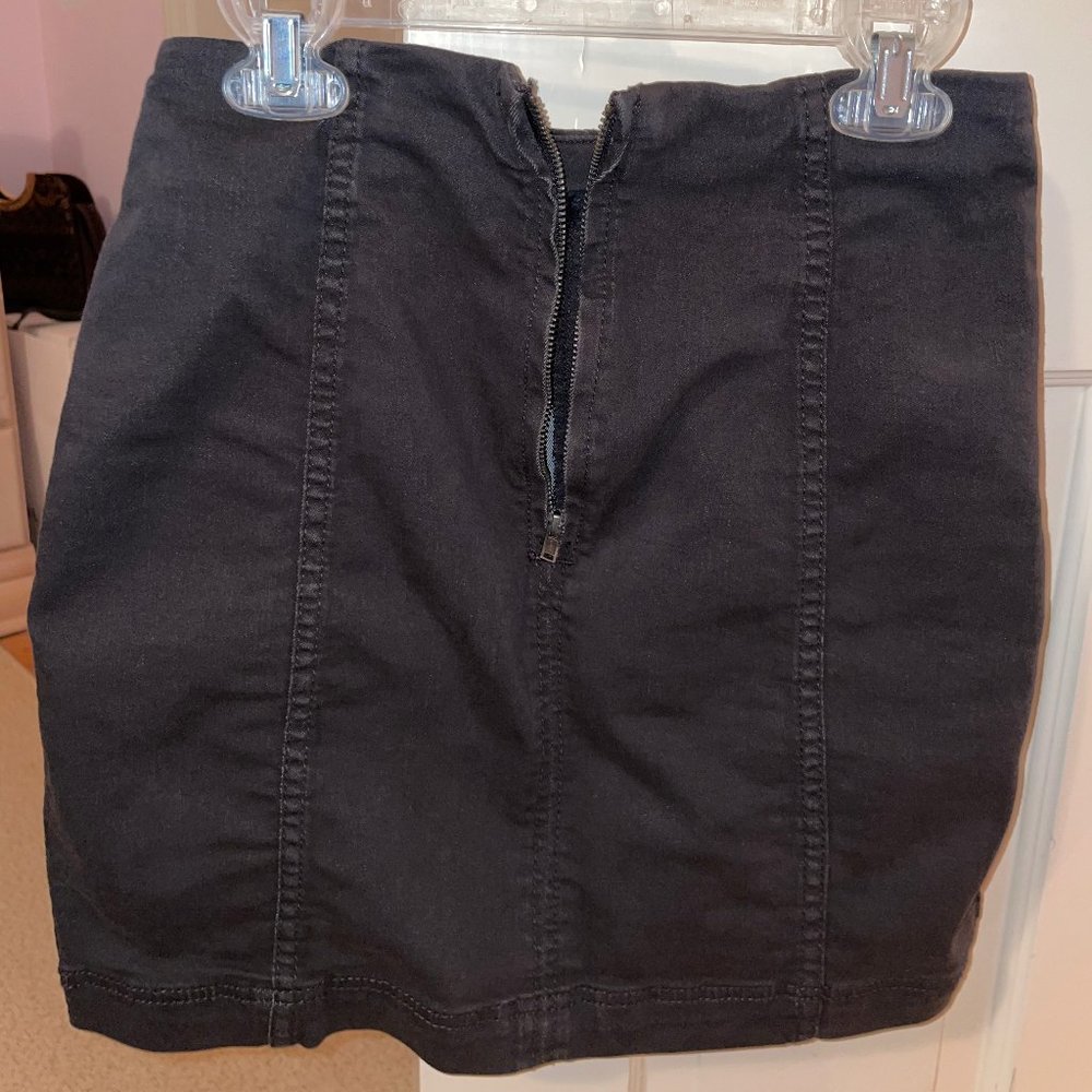 Free People Modern Femme Denim Mini Skirt in Black - Picture 4 of 5